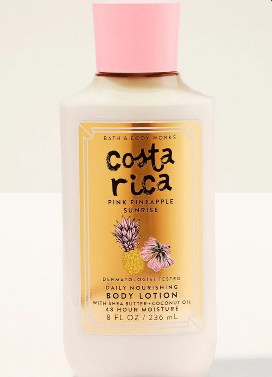 Costa rica pink pineapple sunrise.dermatologist tested daily nourishing body lotion with Shea butter +coconut oil 48 hour moisture 8fl oz/236ml